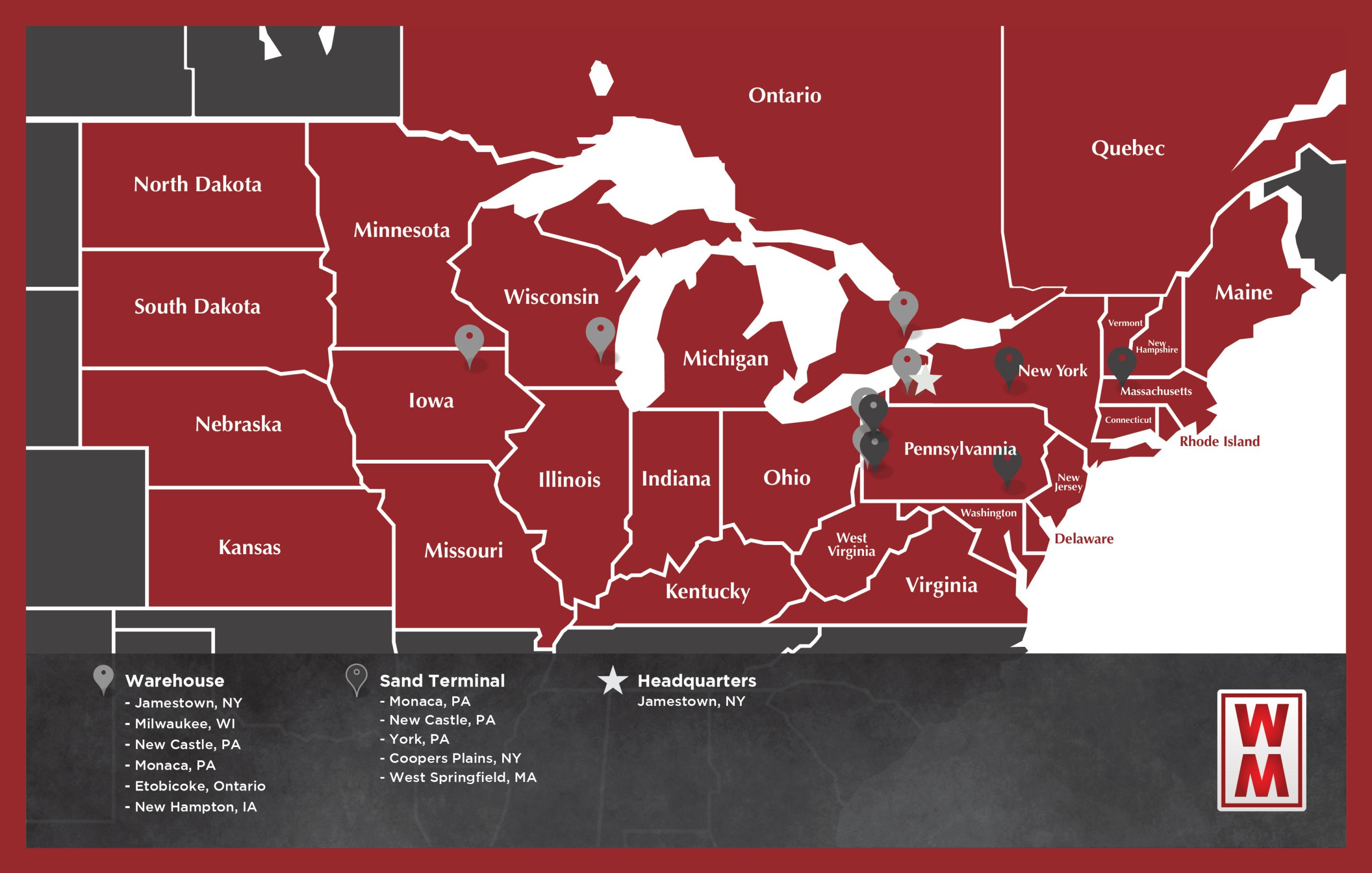 Weaver Materiel Map with locations