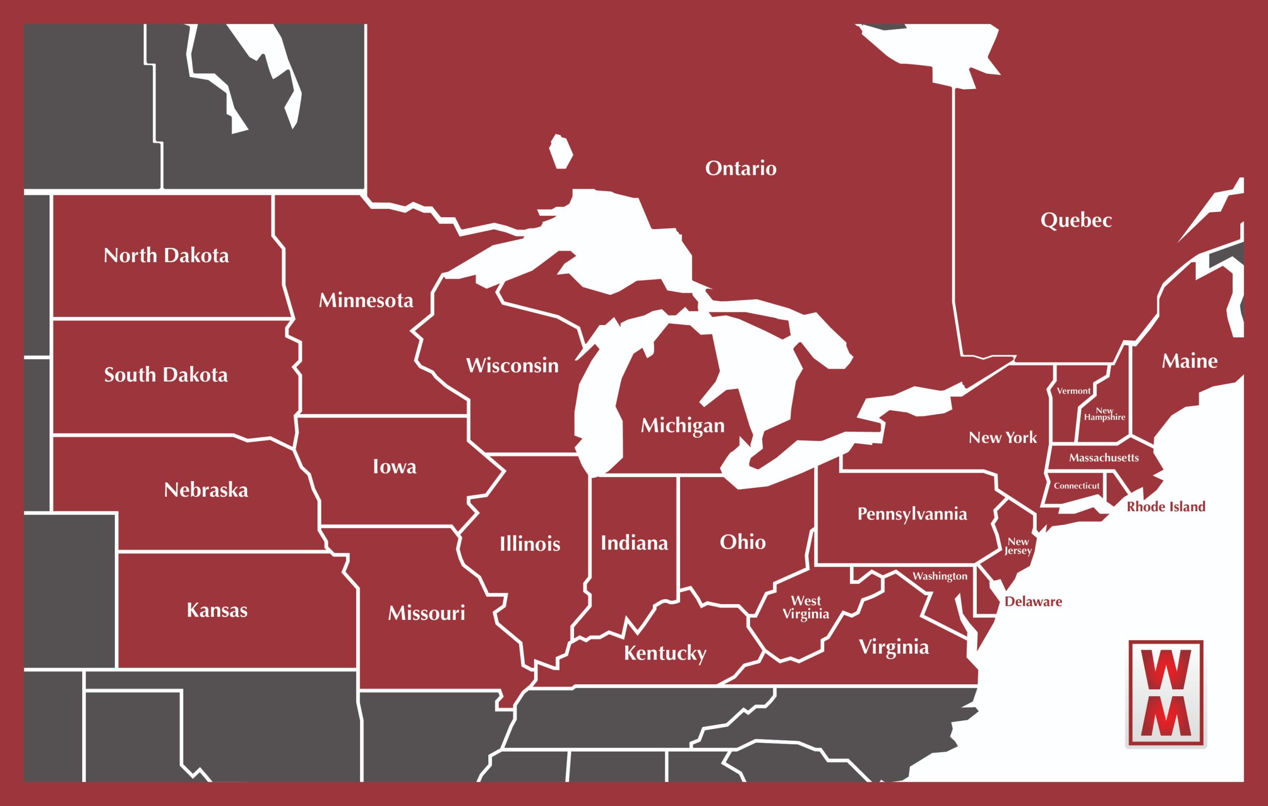Weaver Sales Territory Map